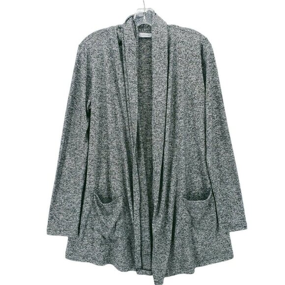 Athleta Sweaters - Athleta Pose Wrap Cardigan Charcoal Heather Gray Draped Pockets Size SMALL